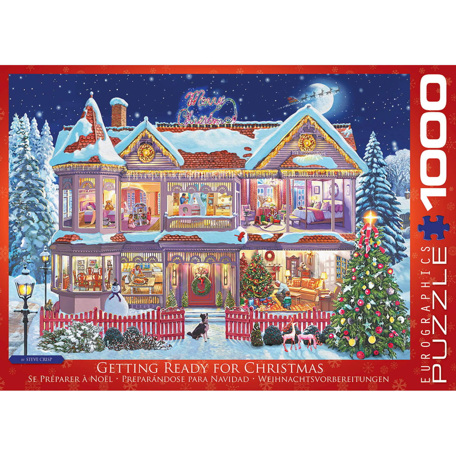 Puzzle de Noël 1000 pièces - Puzzle de Noël en Bois - Puzzle de Vacances  pour la décoration de la Maison