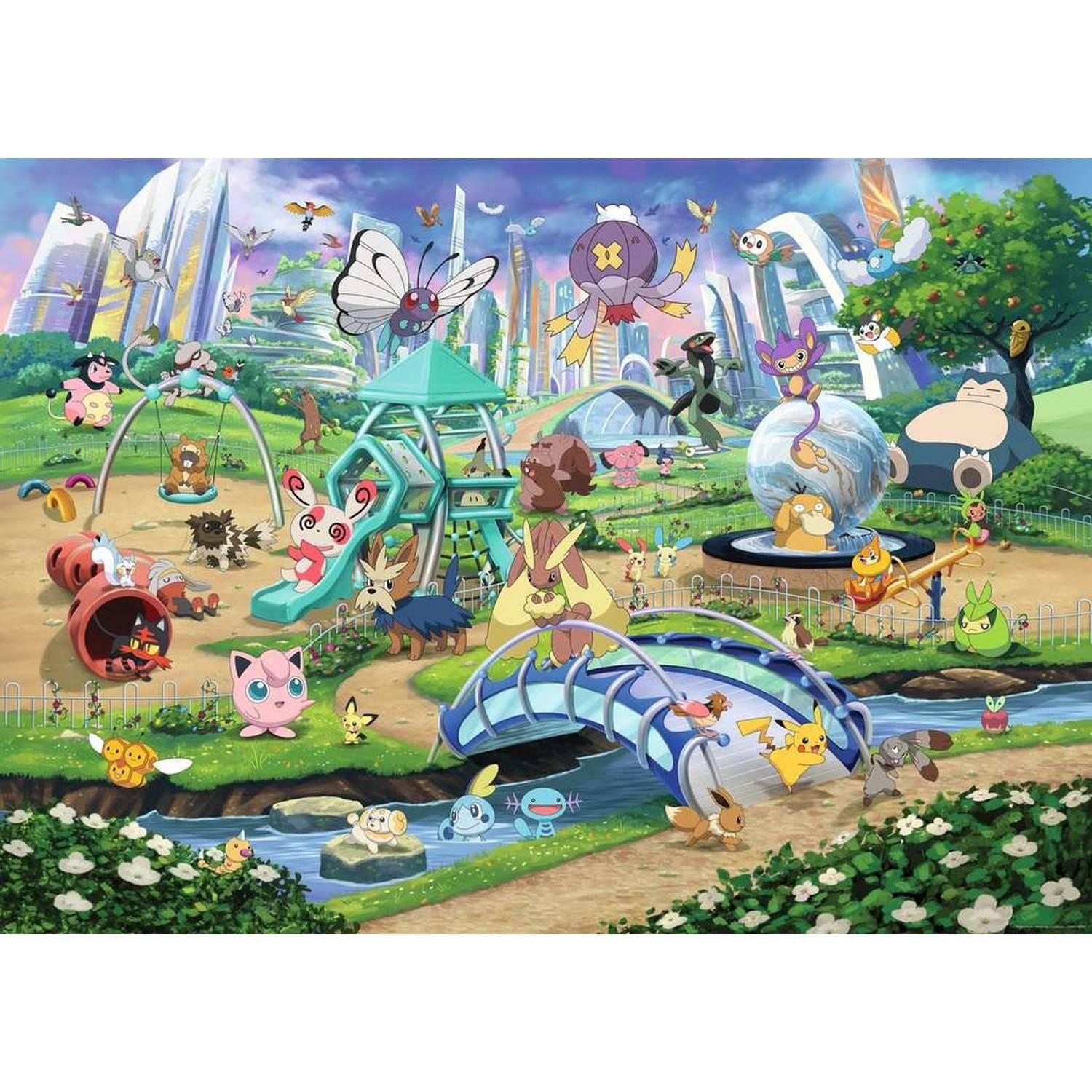 Puzzle 1000 pièces : Évoli dans le parc Pokémon Ravensburger France