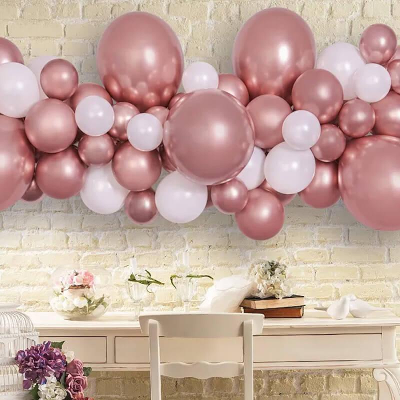 Kit guirlande de ballons rose blanc