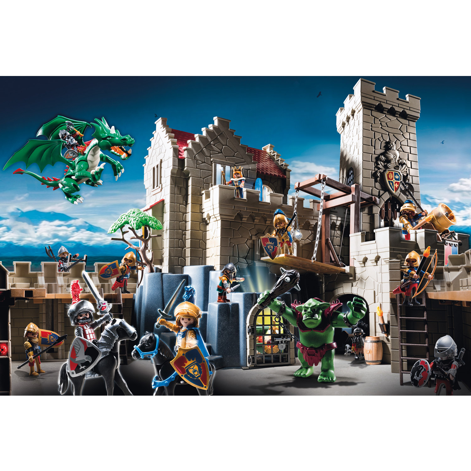 Puzzle 150 pièces et 1 figurine Playmobil Lutte pour le trésor du roi  Playmobil d'occasion - KIDIBAM