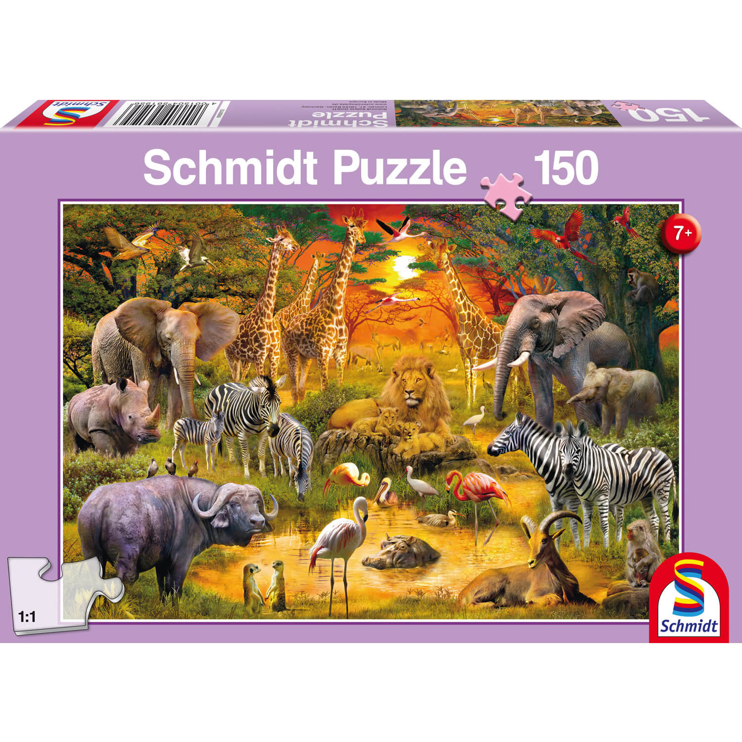 Puzzle 150 pièces : Animaux d'Afrique - Schmidt - Rue des Puzzles