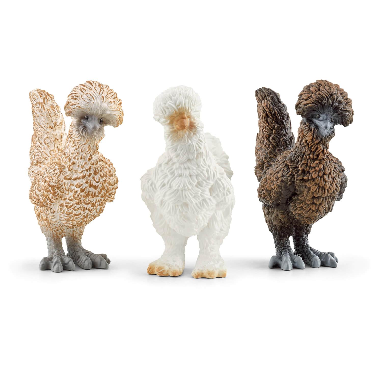 figurines farm world : trio de poules