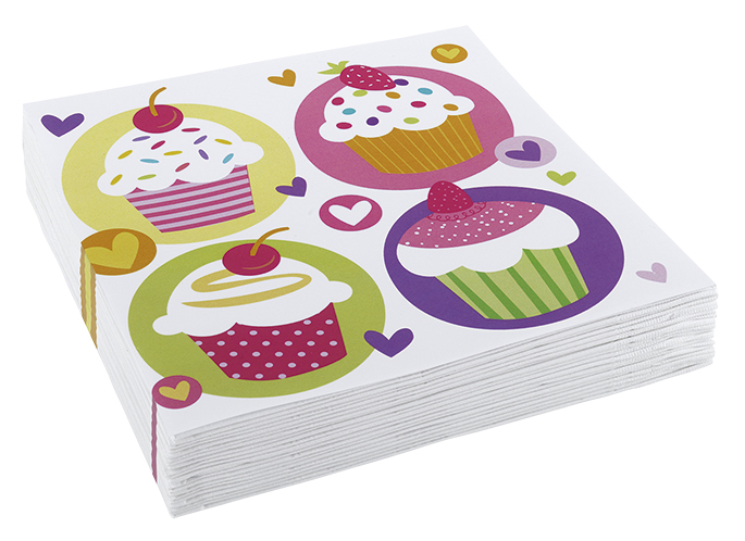 20 serviettes en Papier Cupcake