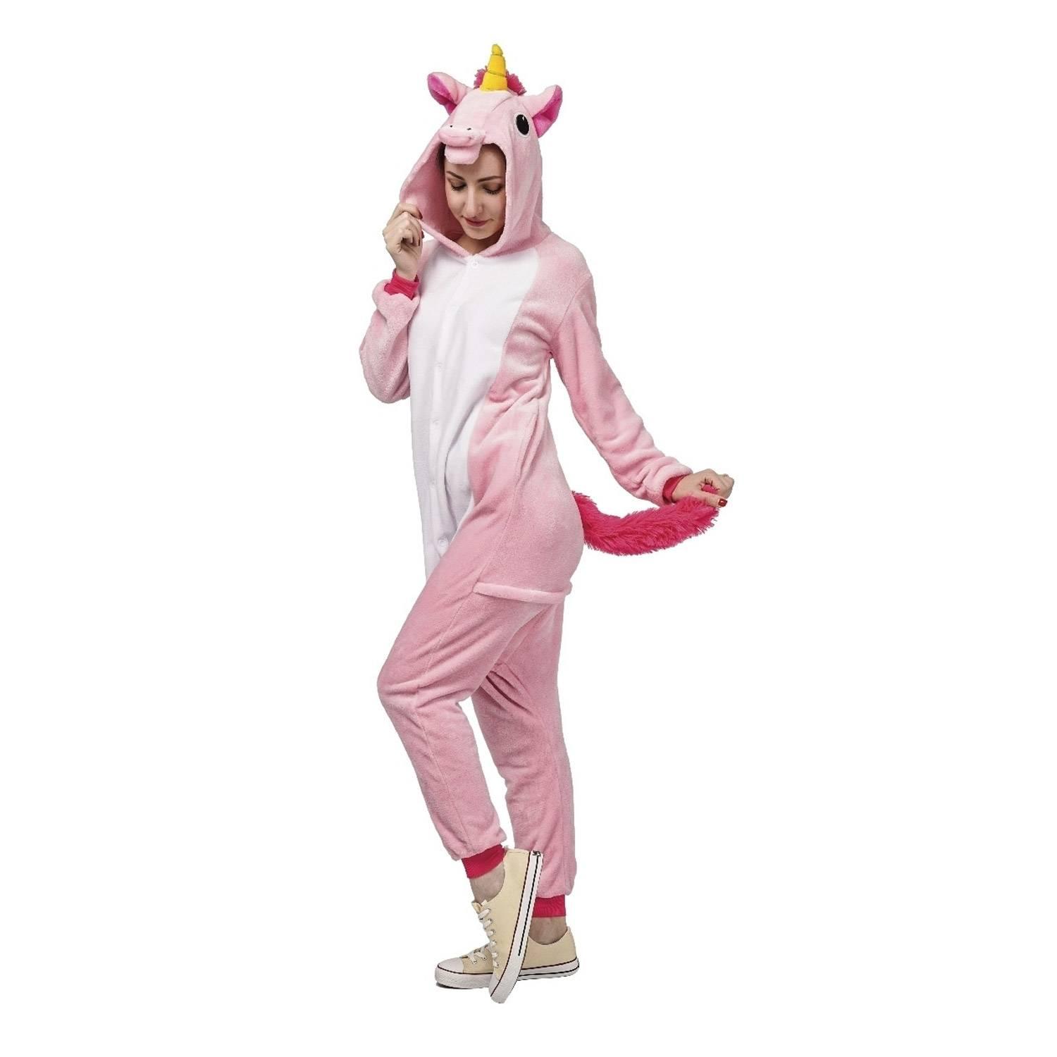 Combinaison Déguisement kigurumi Licorne adulte Rose taille S/M