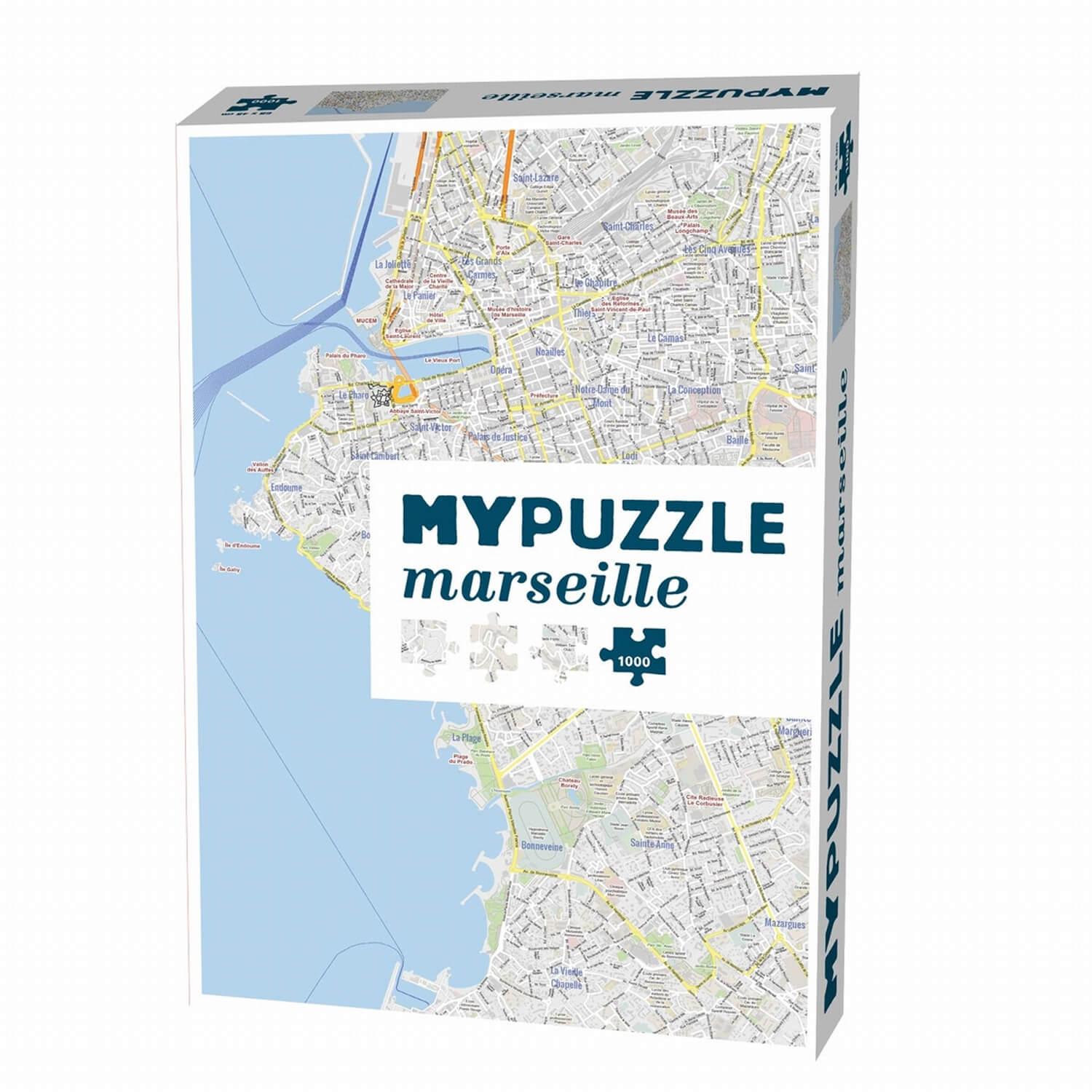 Puzzle Plan Ville Marseille 1000 Pièces - Cadeau Maestro - Voyage