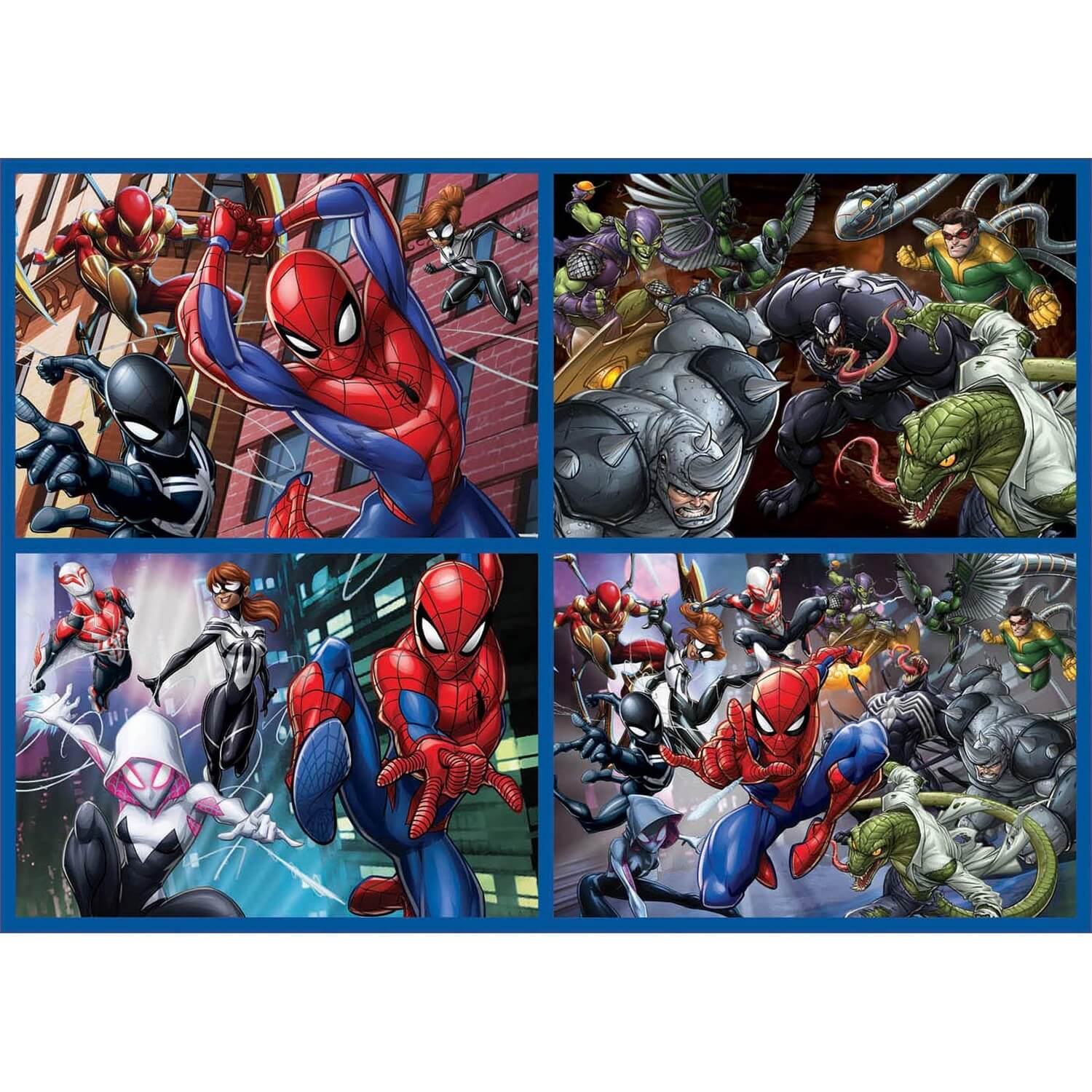 Puzzle de 50 à 150 pièces : 4 puzzles : Spiderman - Educa - Rue des Puzzles
