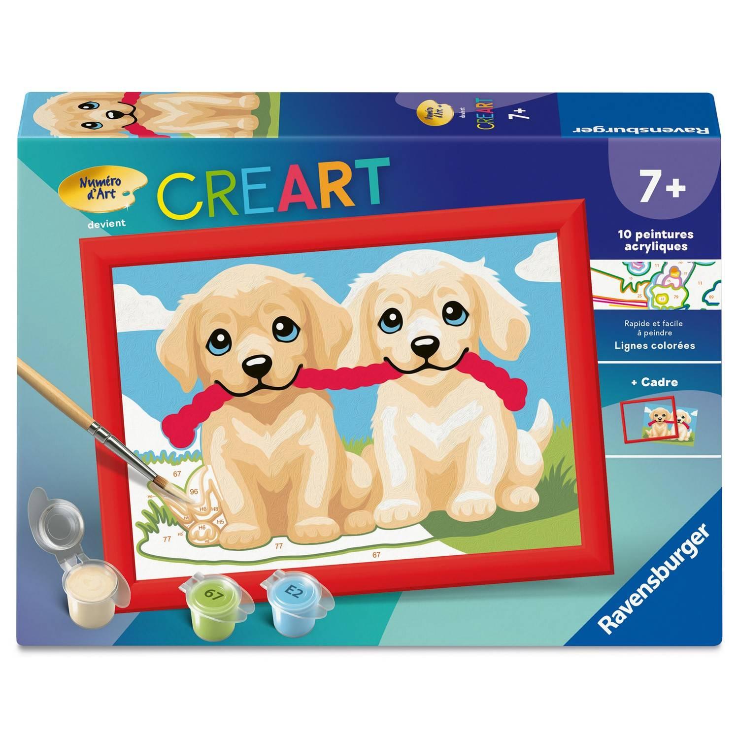 Creart Kids peinture au numéros : Chiens joueurs Ravensburger Jeux France