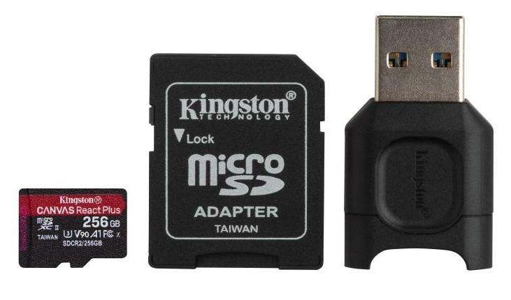 Kingston Canvas React Plus MicroSDXC SDCR2 256GB w/Ad.+ Reader MLPMR2/256GB