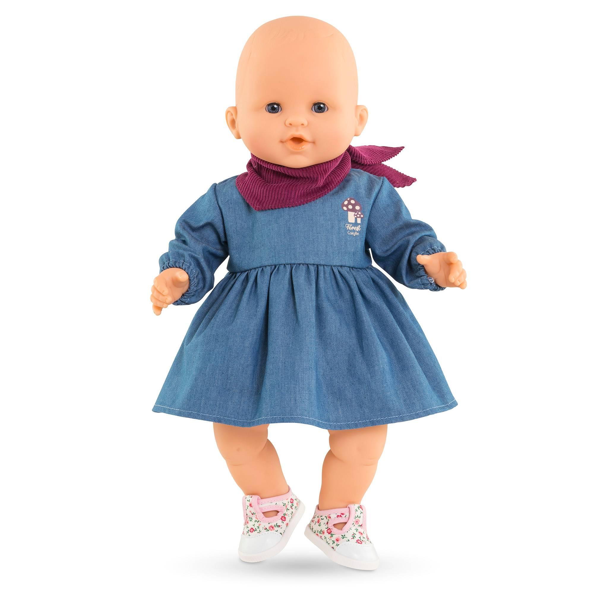 Corolle BB36 ROBE EN JEAN MANCHES LONGUES & FOULARD PETIT EXPLORATEUR - vue 5