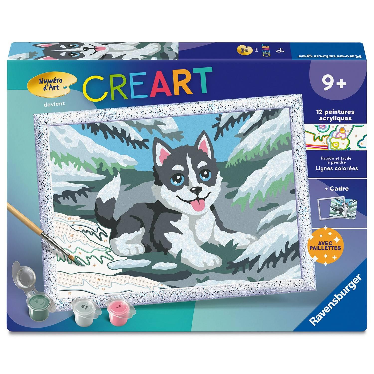 Kit De Peinture Par Numéros Ravensburger 12023226 – Huski Neige - vue 2