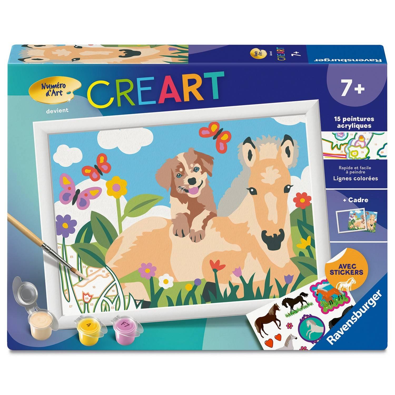 Creart Kids peinture au numéros : Cheval et chien - Ravensburger - Jeux France