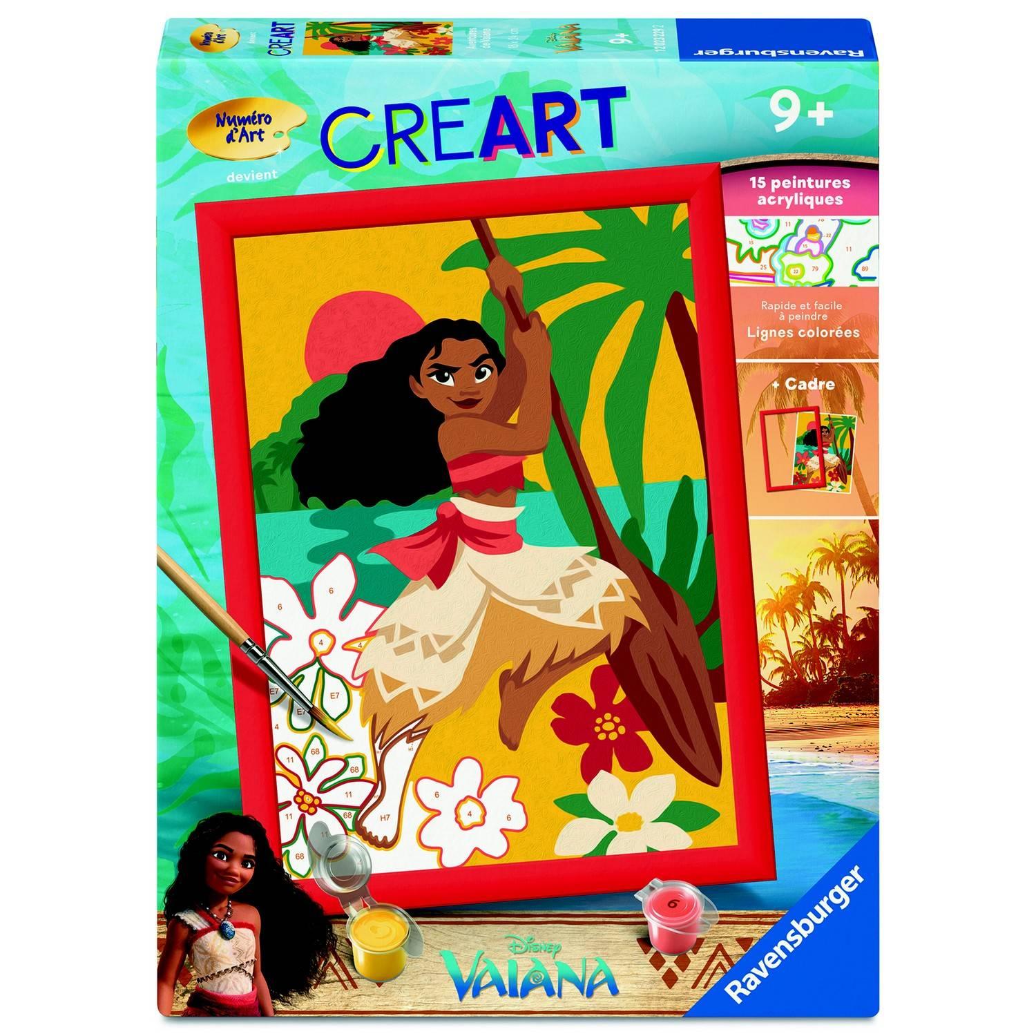 Ravensburger – CreArt Kids 18x24cm – Numéro dArt – Vaiana – Disney – Kit de peinture par numéros – Dès – 12023229 - vue 2