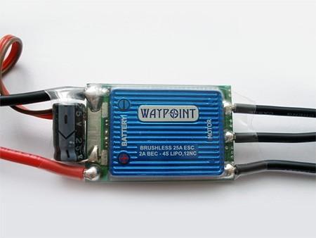 Waypoint Speed Controller 25A, 4S With 2A BEC - W-EBLESC-25