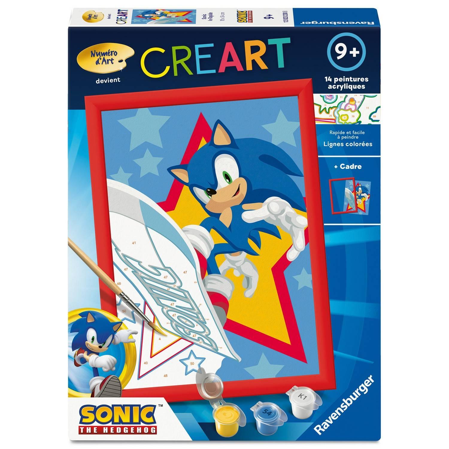 Ravensburger – CreArt Kids 18x24cm – Numéro dArt – Sonic – Kit de peinture par numéros – Dès – 12023230 - vue 2