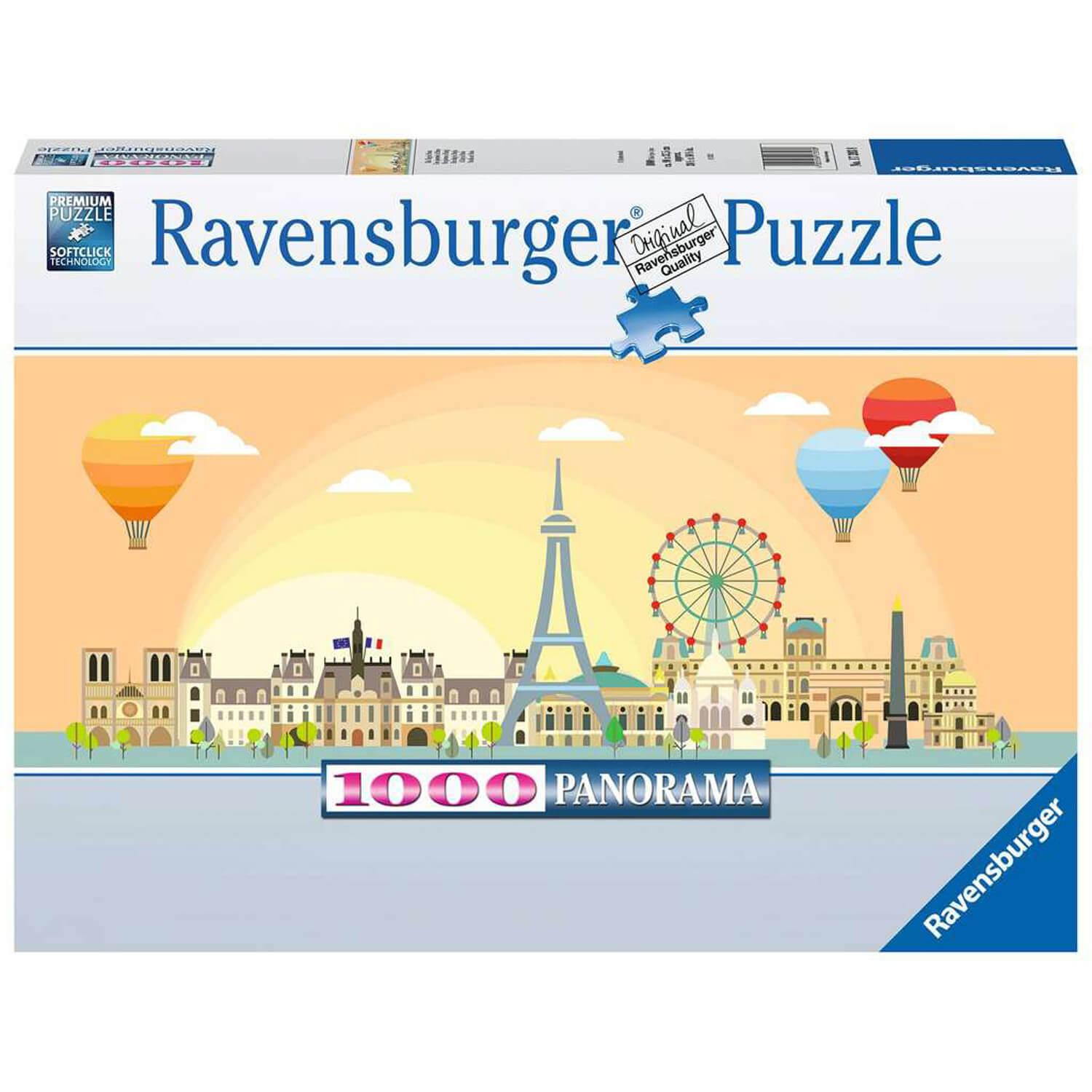 Puzzle 1000 pièces panoramique : Les Monuments De Paris - Nathan - Rue des  Puzzles