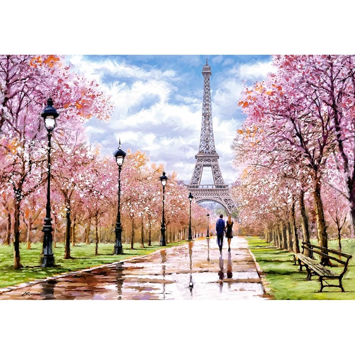 Puzzle 1000 pièces : Une romantique balade dans Paris - Castorland - Rue  des Puzzles