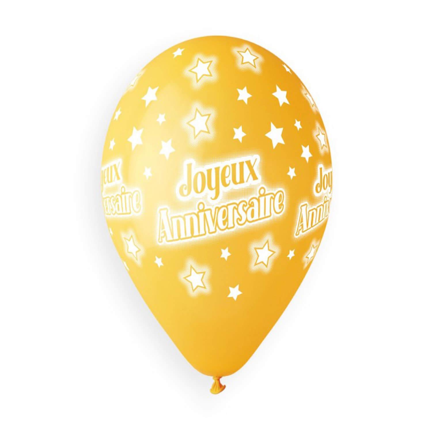 5 Ballons Imprimé Joyeux Anniversaire - 33 Cm - Pastel - Jeux et jouets  RueDeLaFete - Avenue des Jeux