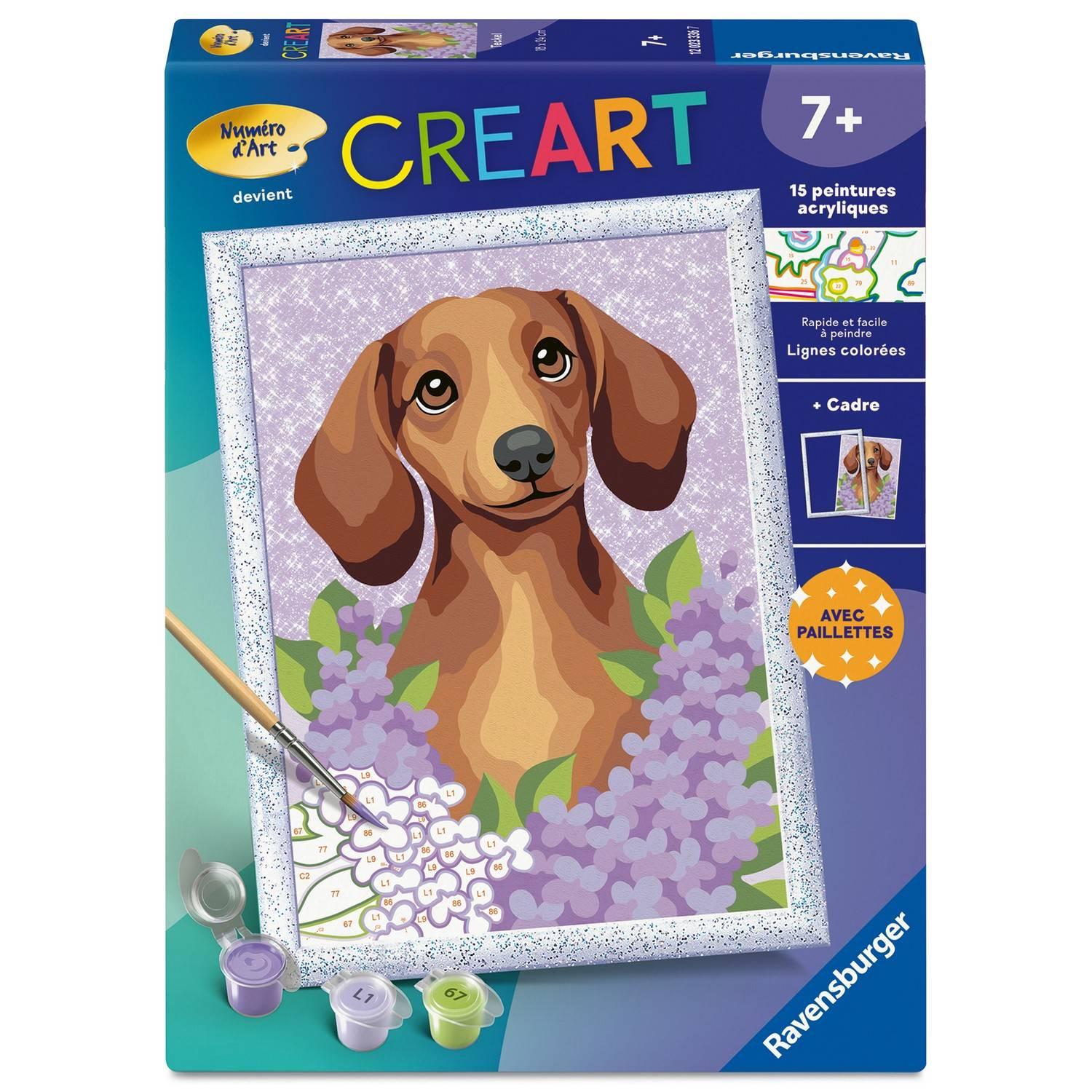 Creart Kids peinture au numéros : Teckel - Ravensburger - Jeux France