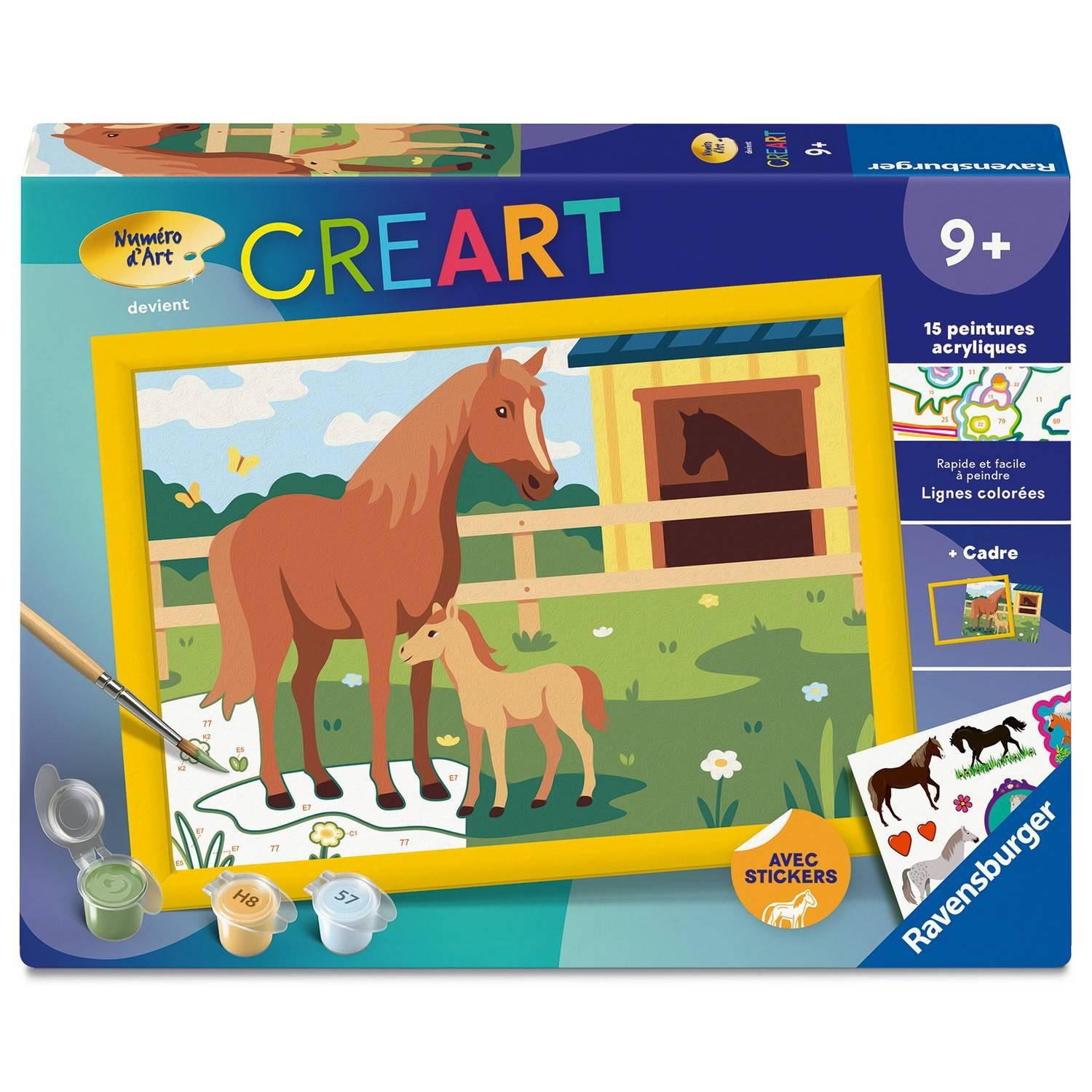 Creart Kids peinture au numéros : Jument et Poulain Ravensburger Jeux France