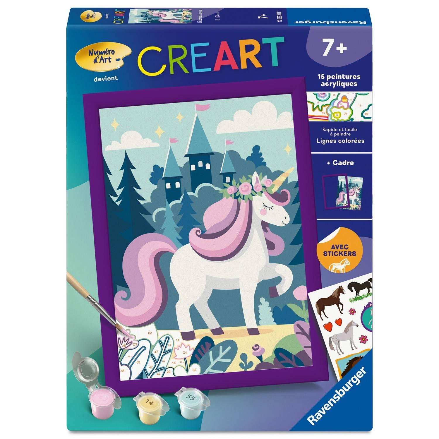 Creart Kids peinture au numéros : Licorne et château Ravensburger Jeux France