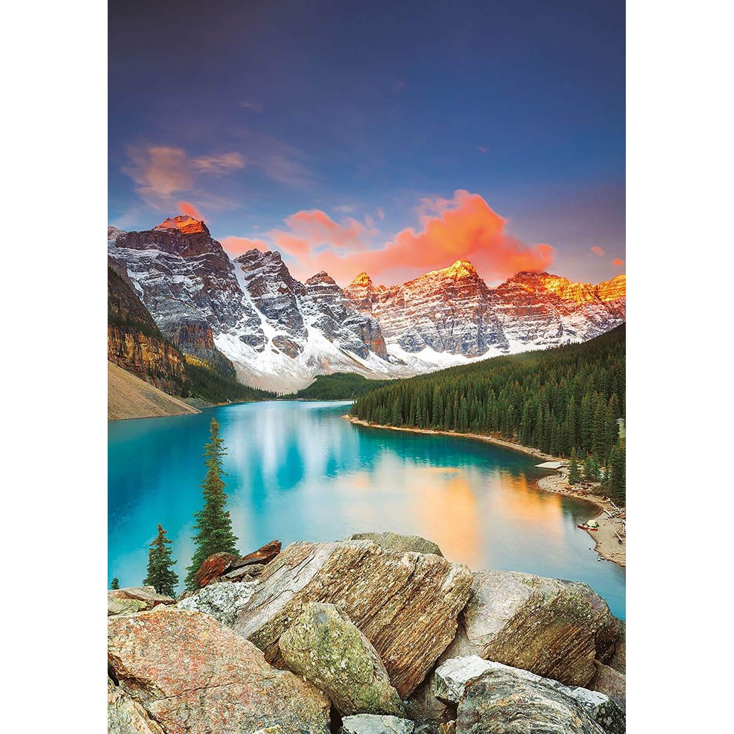 Puzzle nature pour adulte de 1000 pièces, paysage de lac de montagne,  paysage de lac marron