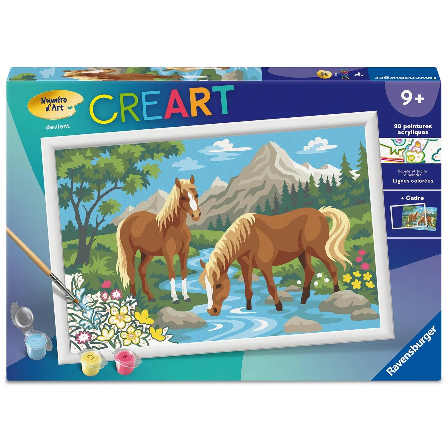 Creart Kids peinture au numéros : Chevaux et eau Ravensburger Jeux France