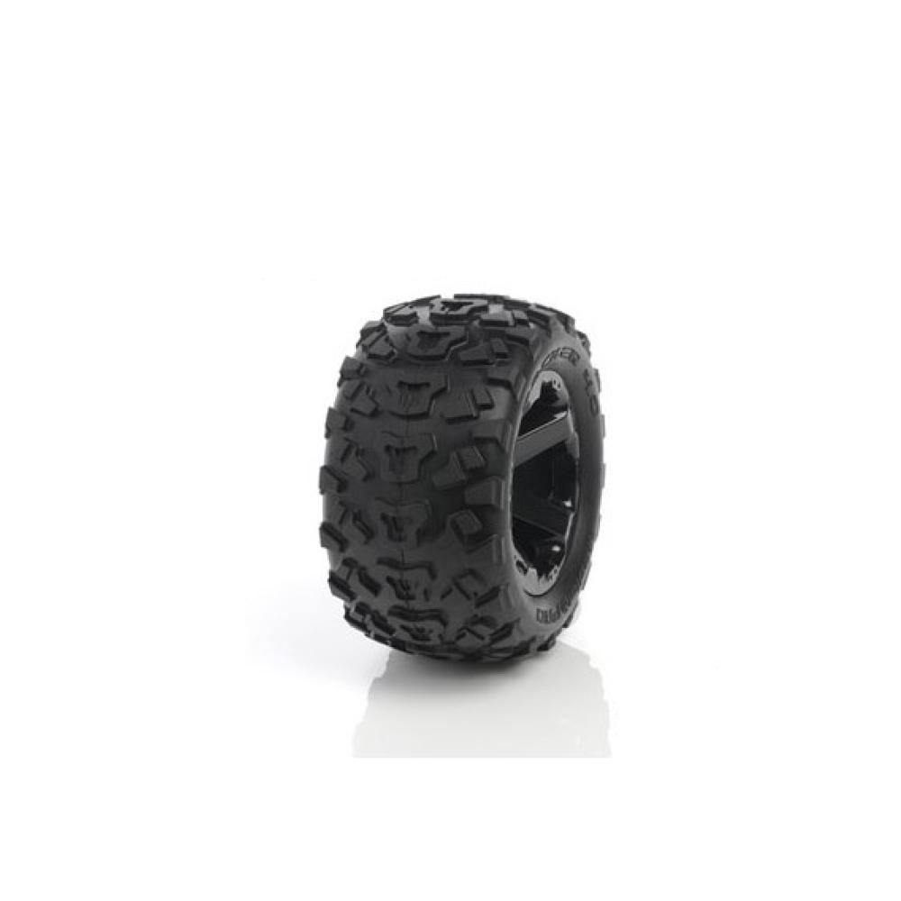 Tyre set pre-mounted Mud rocker 4.0, Black rims 17mm Hex, fits SUMMIT, REVO Medial Pro