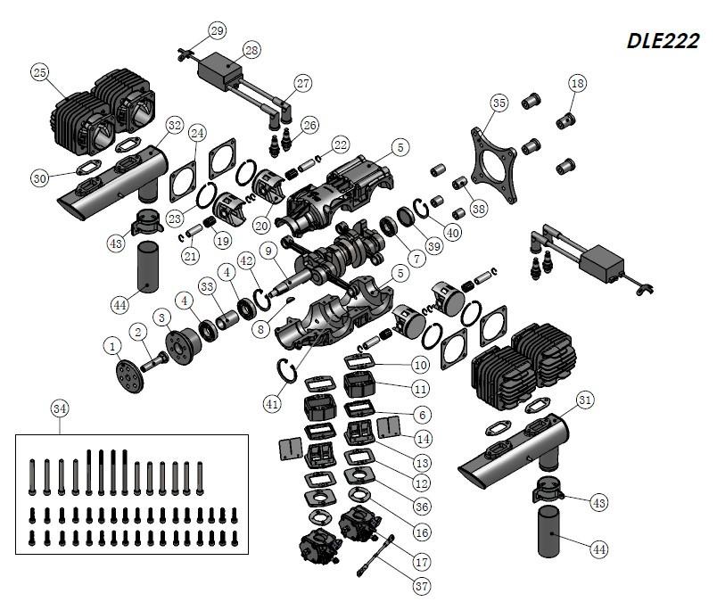 DLE222 - Admission valve plate - 222-Q14