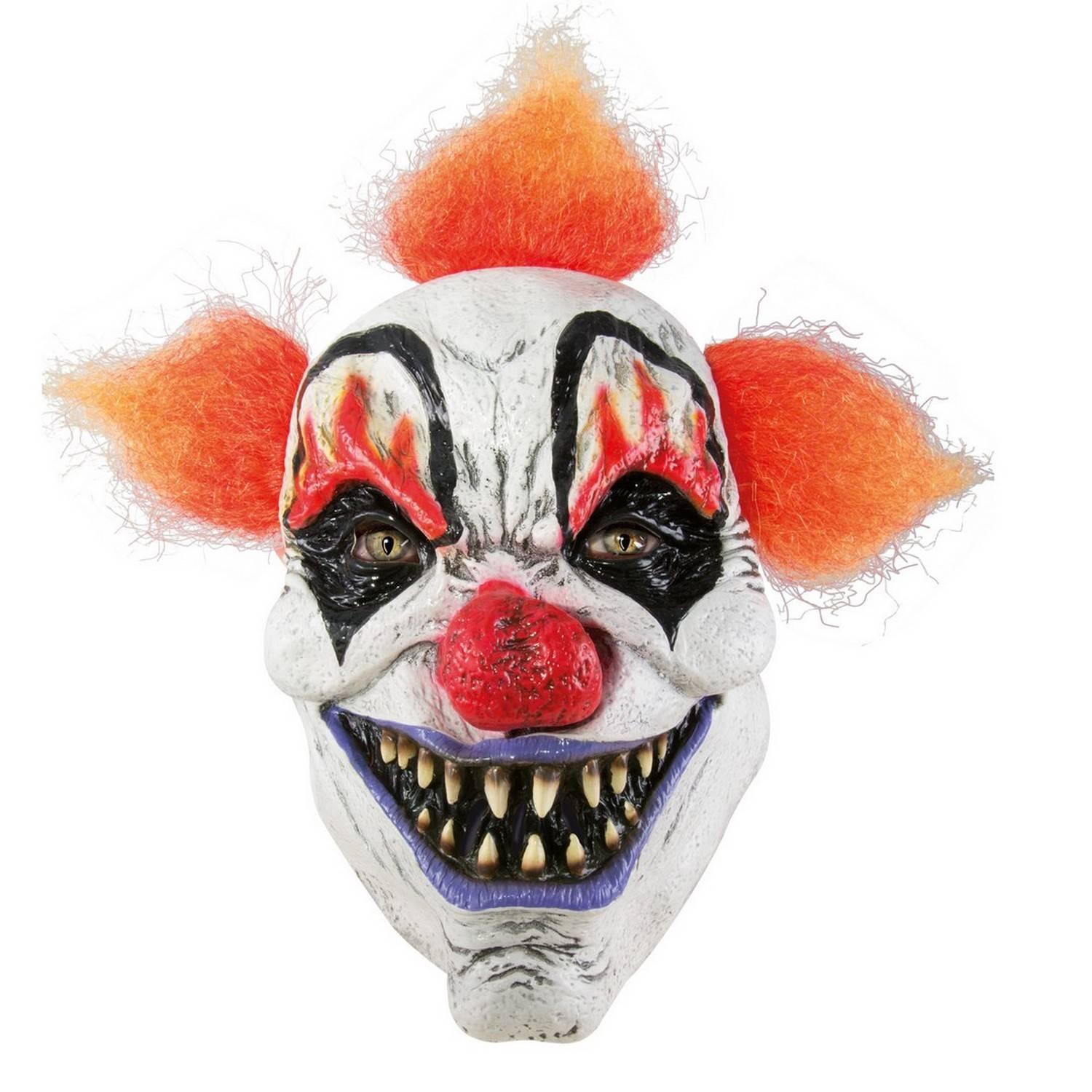Masque clown malefique - blanc, orange - adulte