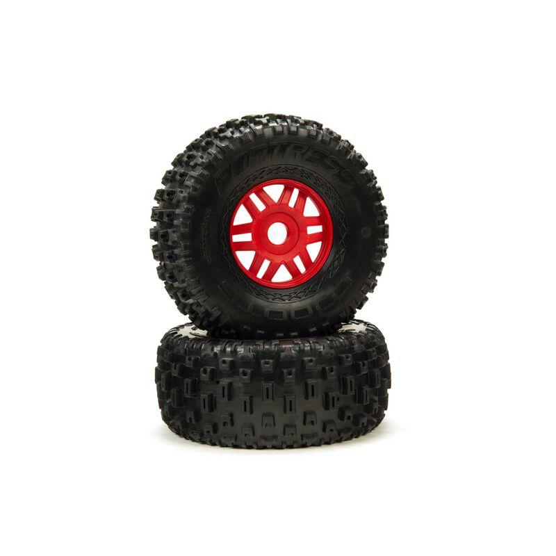 DBOOTS 'Fortress' Tire Set Glued (Red) (2pcs)