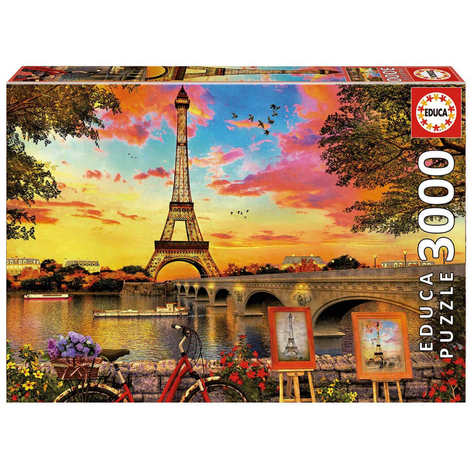 Puzzle 3000 pièces : Coucher de soleil à Paris - Educa - Rue des Puzzles