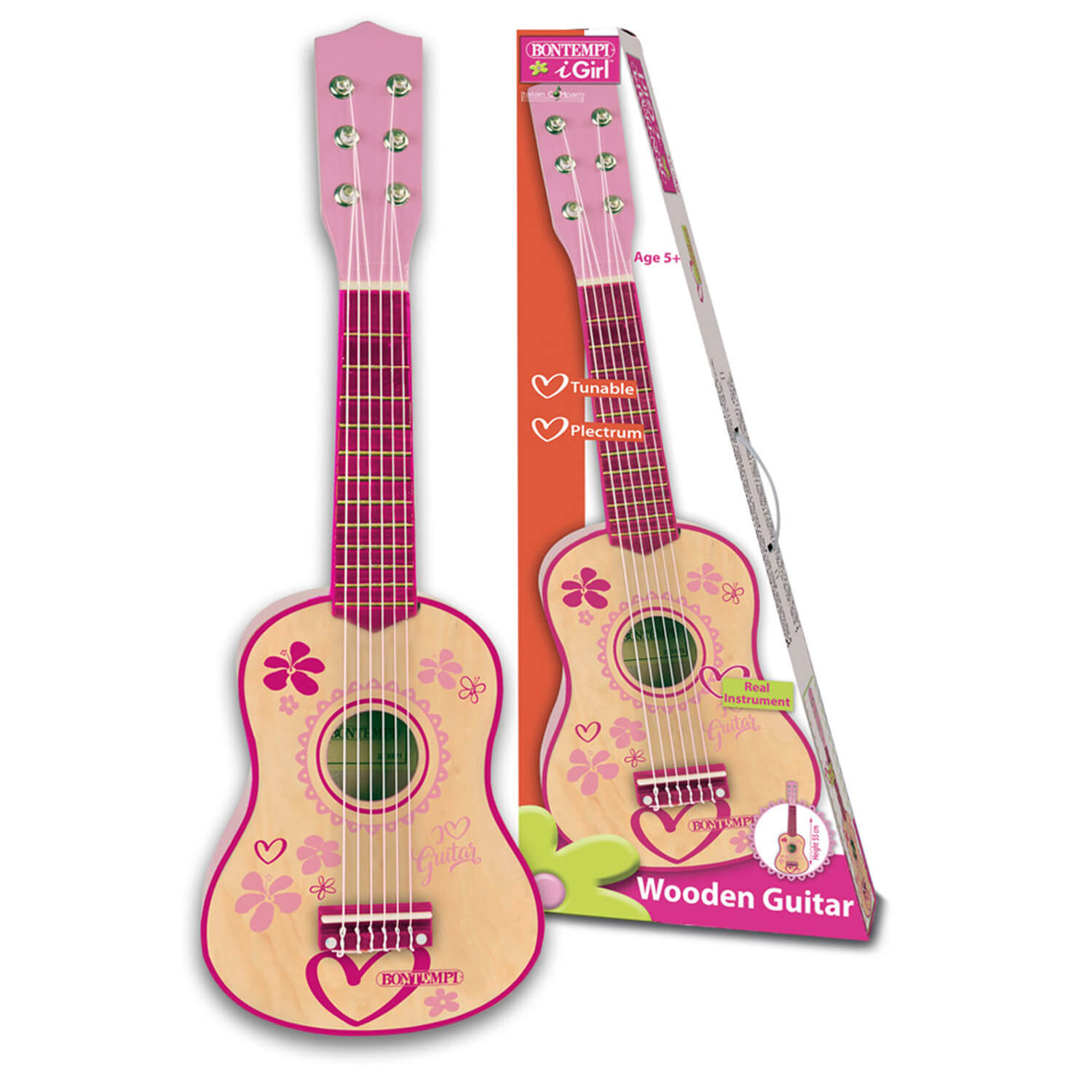 Guitare bois i girl avec bandouliÈre, jouets en bois