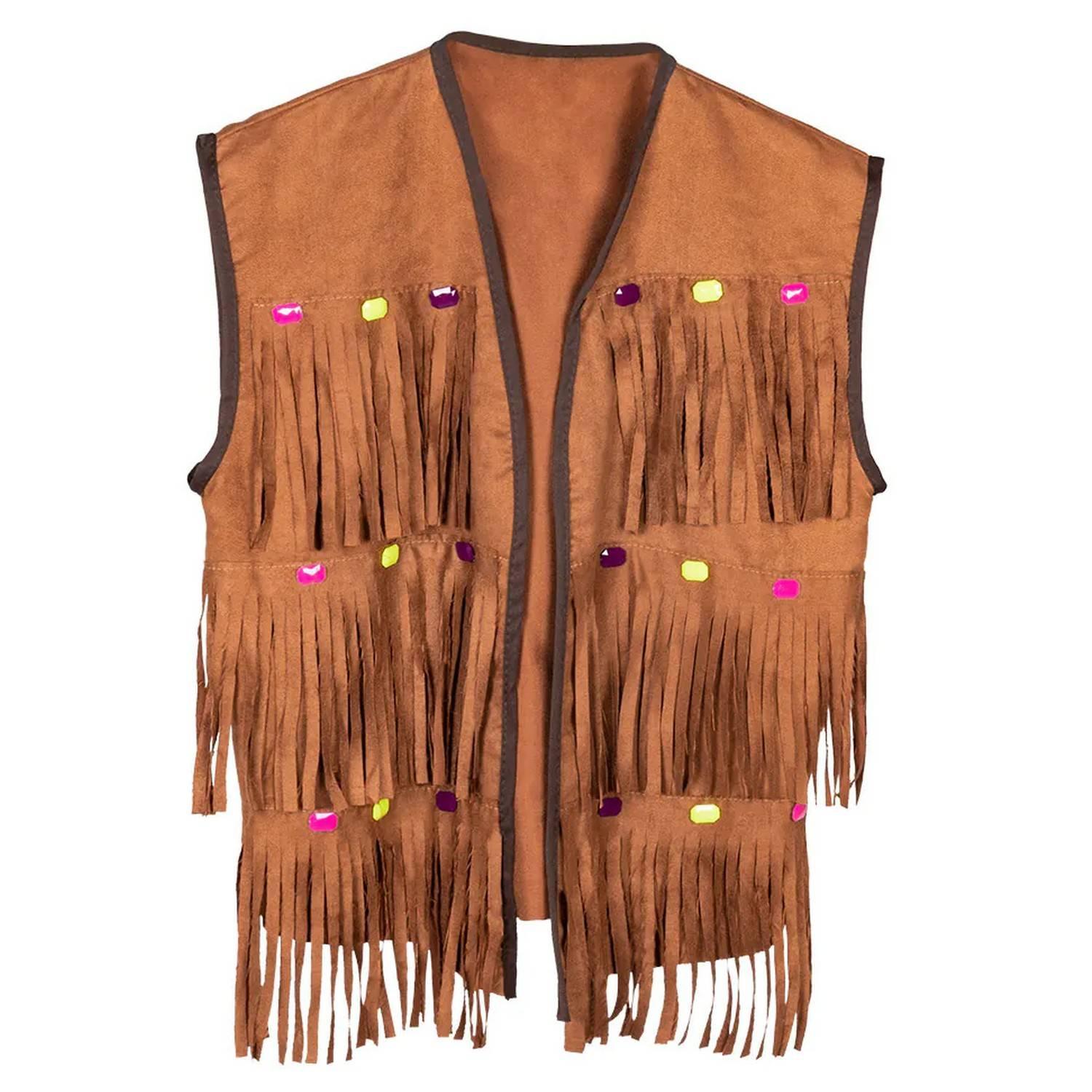 Gilet Bohème à Franges Faux Daim - Style Cowgirl Années 70, Sans Manches, Pour Festival Ou Quotidien