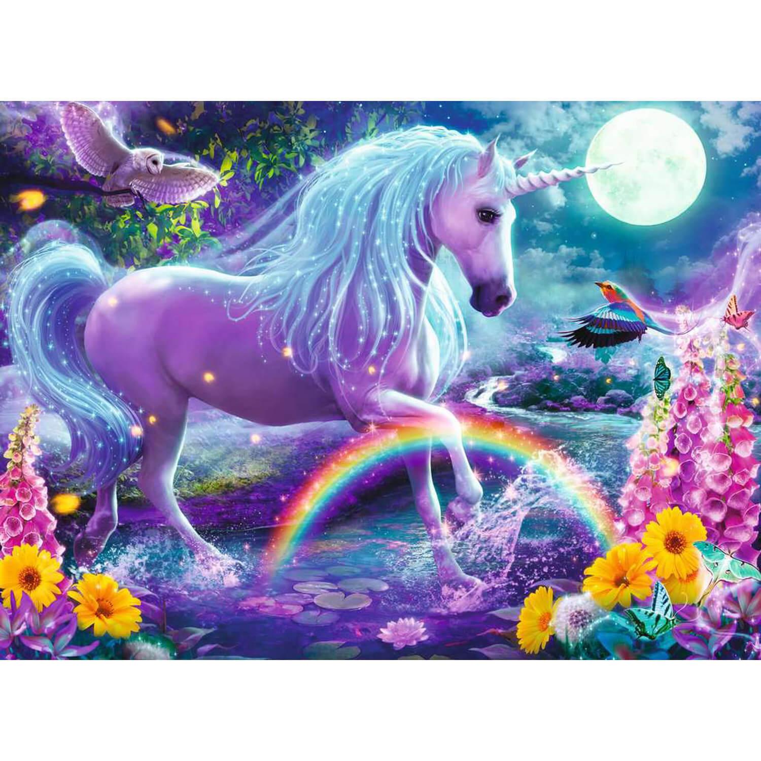 puzzle 100 piã¨ces xxl : collection paillettes : licorne scintillante