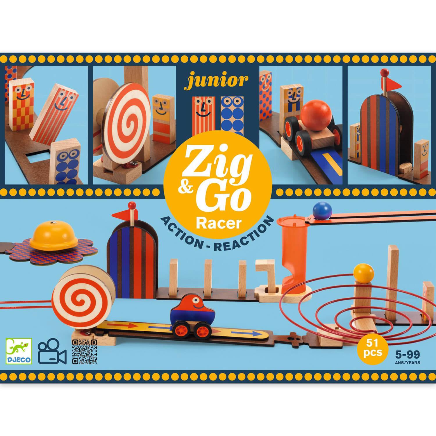 jeu de construction : zig & go junior : racer 51 piã¨ces