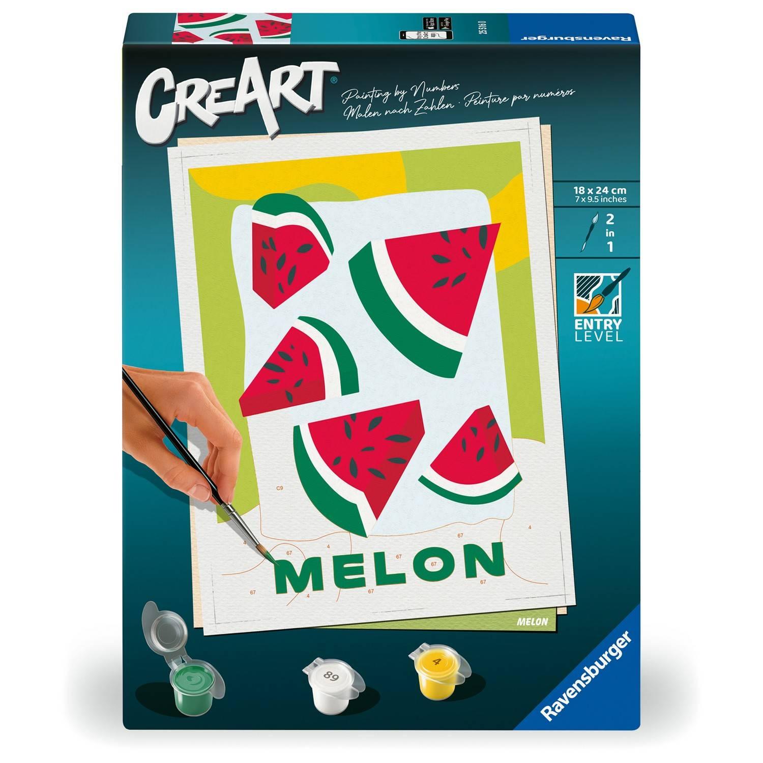Ravensburger – CreArt 18x24 cm – Adulte – Peinture par numéros – Melon – Activité détente et créative – 25516 - vue 2
