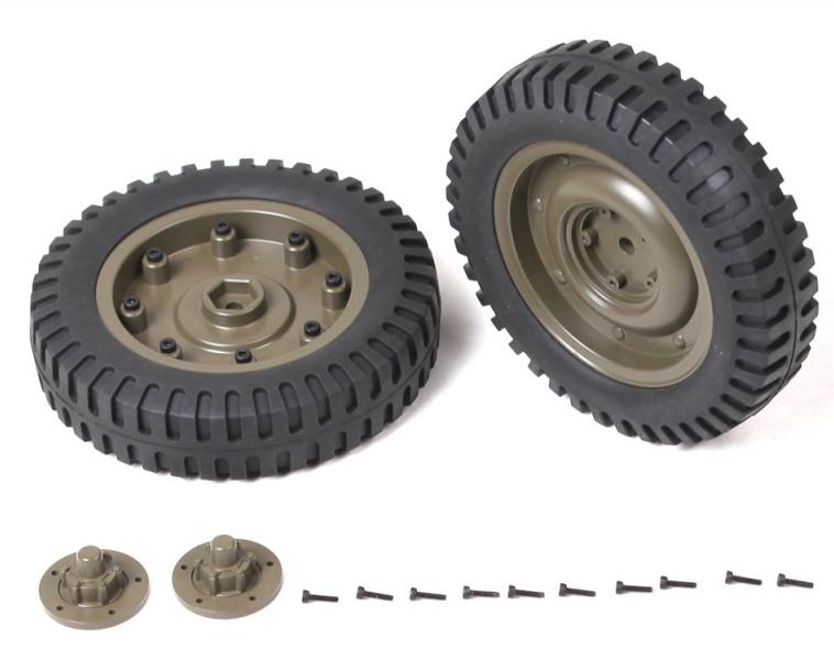 Roues avant complètes Jeep Willys 1/6