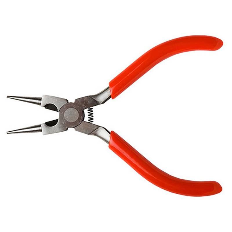 5in Spring Loaded Soft Grip Plier, Round Nose with Side Cutter