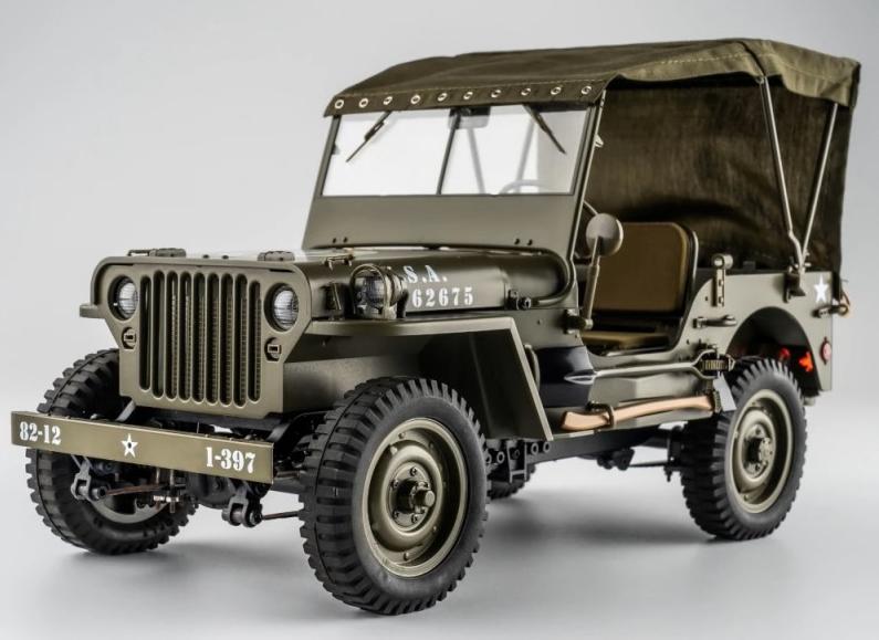 Capote en tissus Jeep Willys 1/12