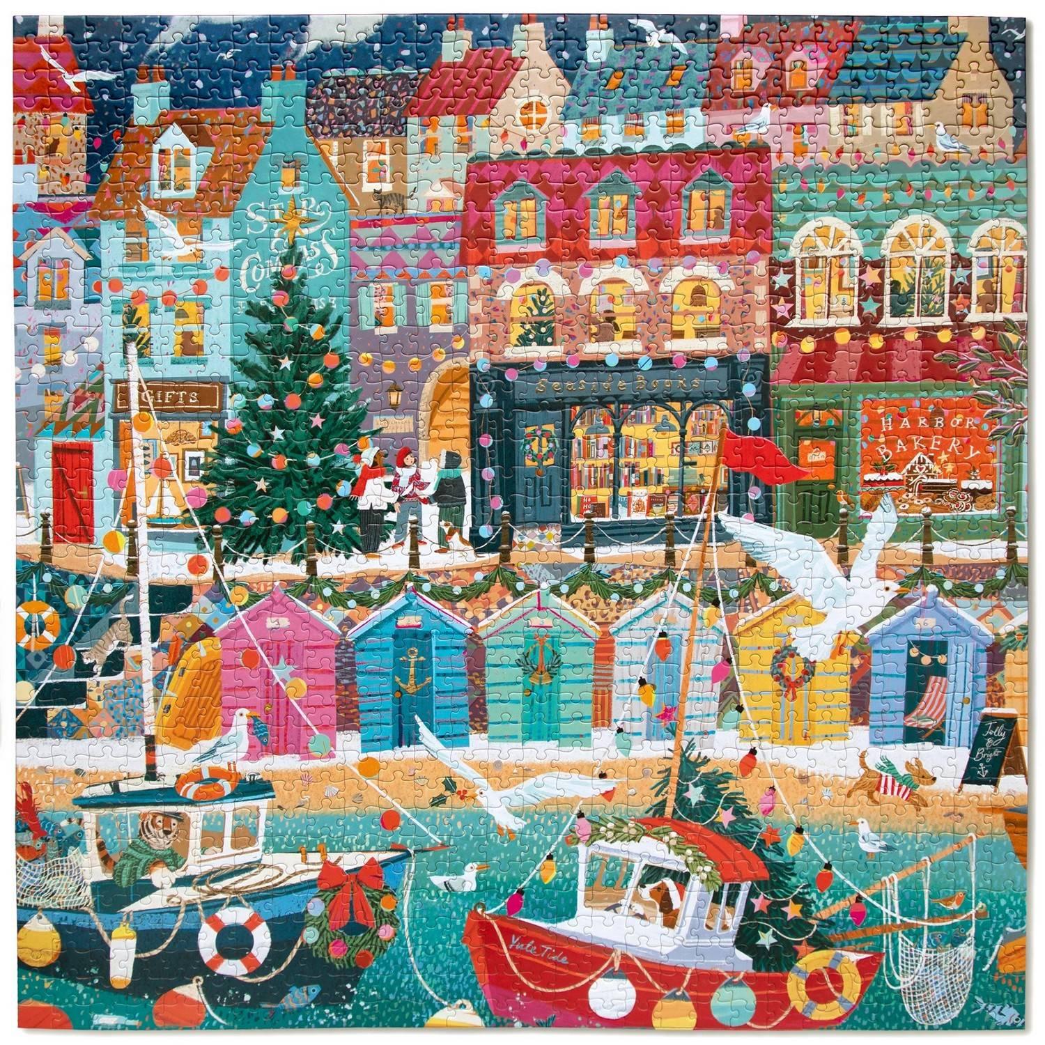 Puzzle 1000 pièces : Noël au bord de la mer en Angleterre Puzzle 1000 pièces : Noël au bord de la mer en Angleterre