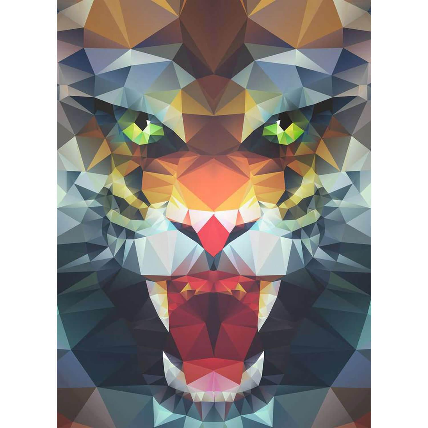 Puzzle 500 pièces : Lion de polygone