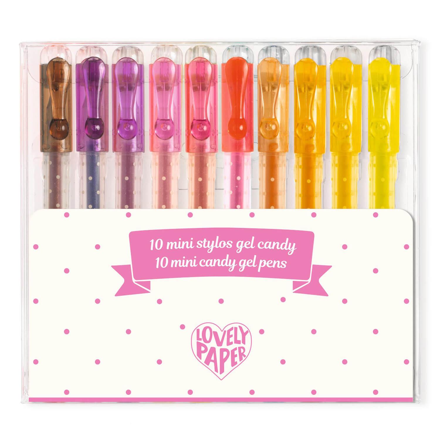 Set 10 mini stylos gel candy