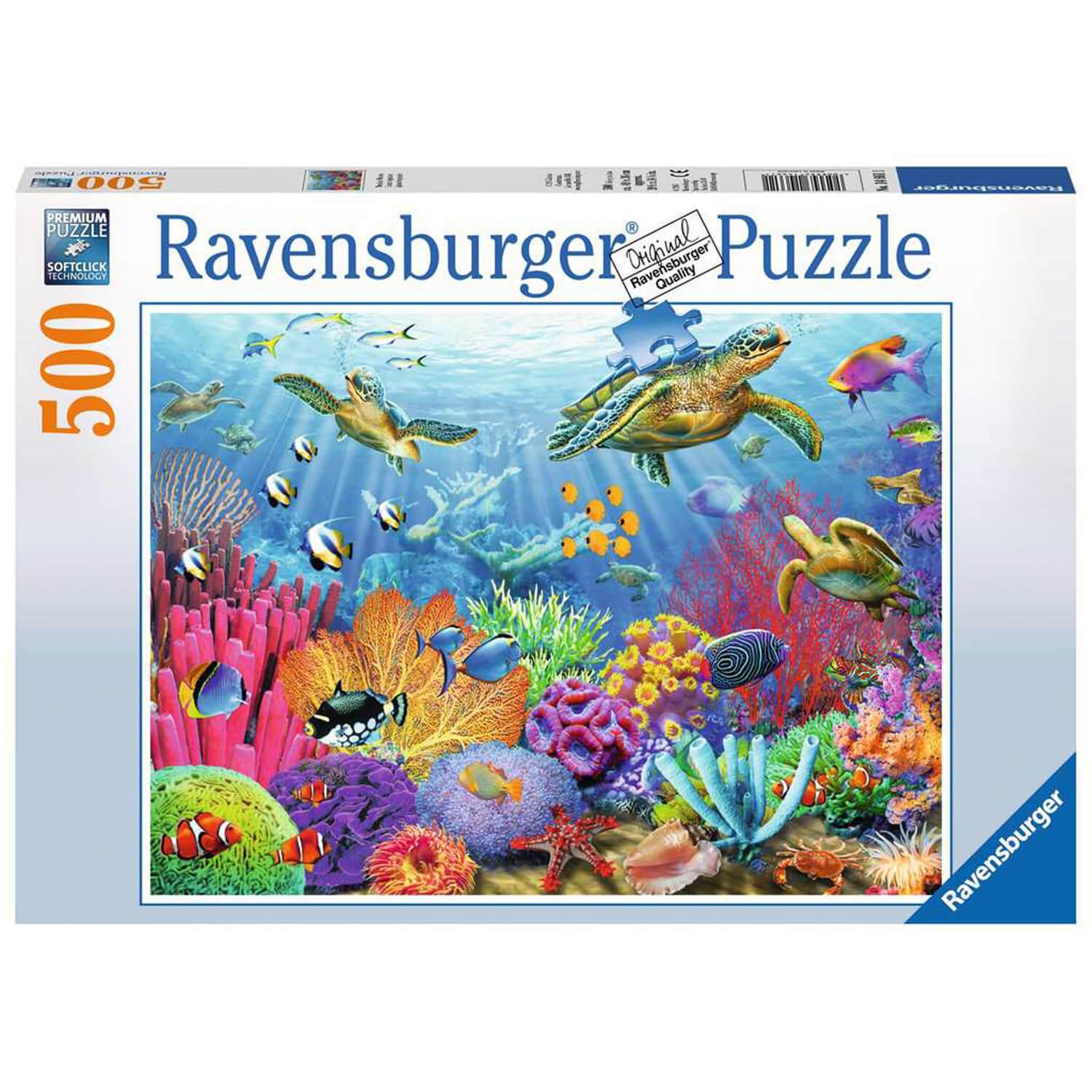 Puzzle 500 pièces : Eaux tropicales - Ravensburger - Rue des Puzzles