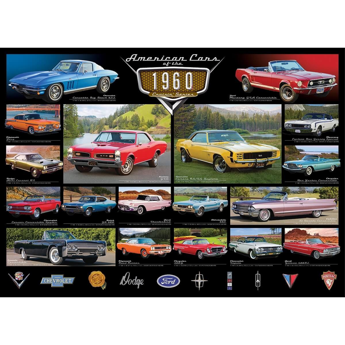 Puzzle 1000 pièces : Les voitures américaines des années 1960 -  Eurographics - Rue des Puzzles