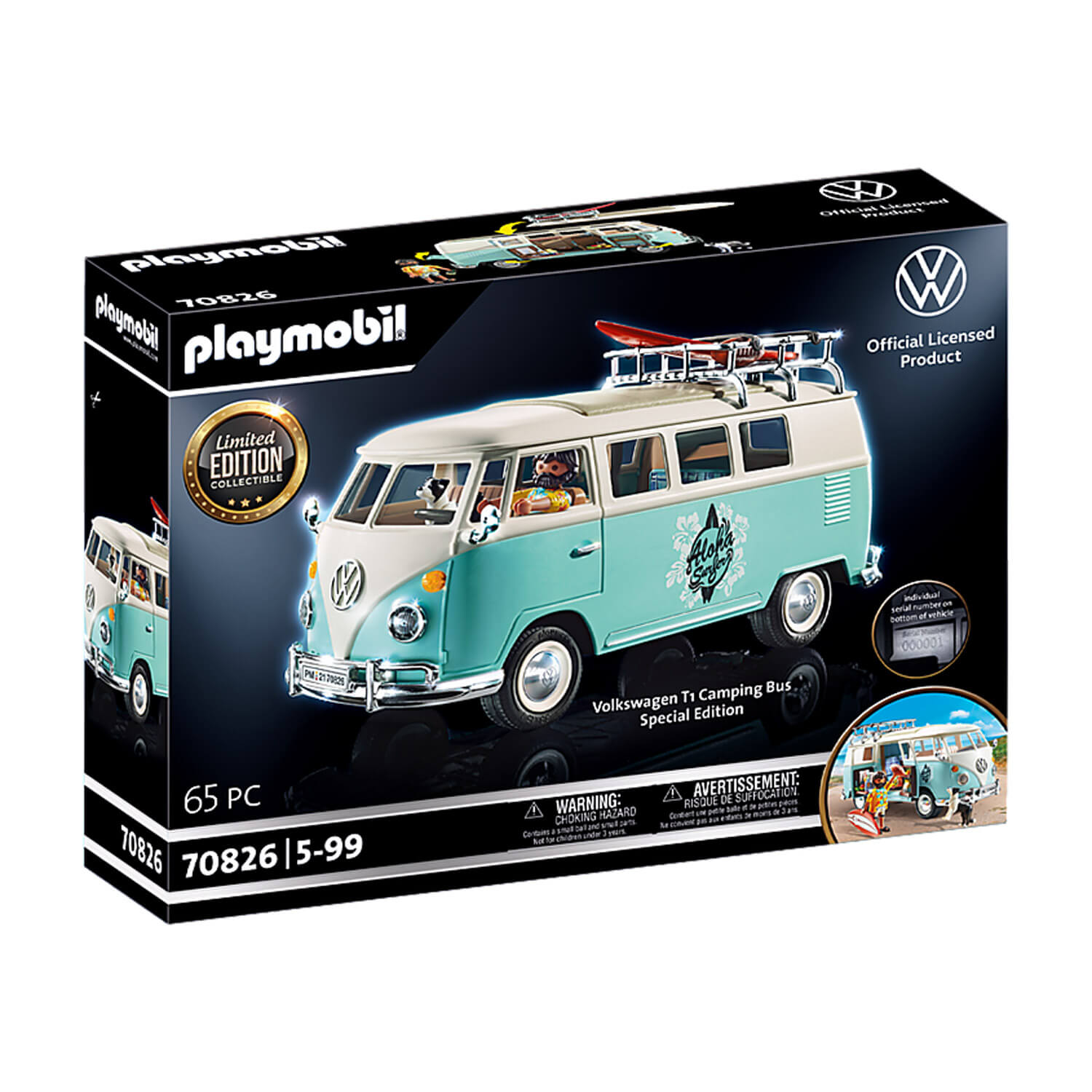 Playmobil 70826 : Volkswagen T1 Combi - Edition spéciale - Jeux et