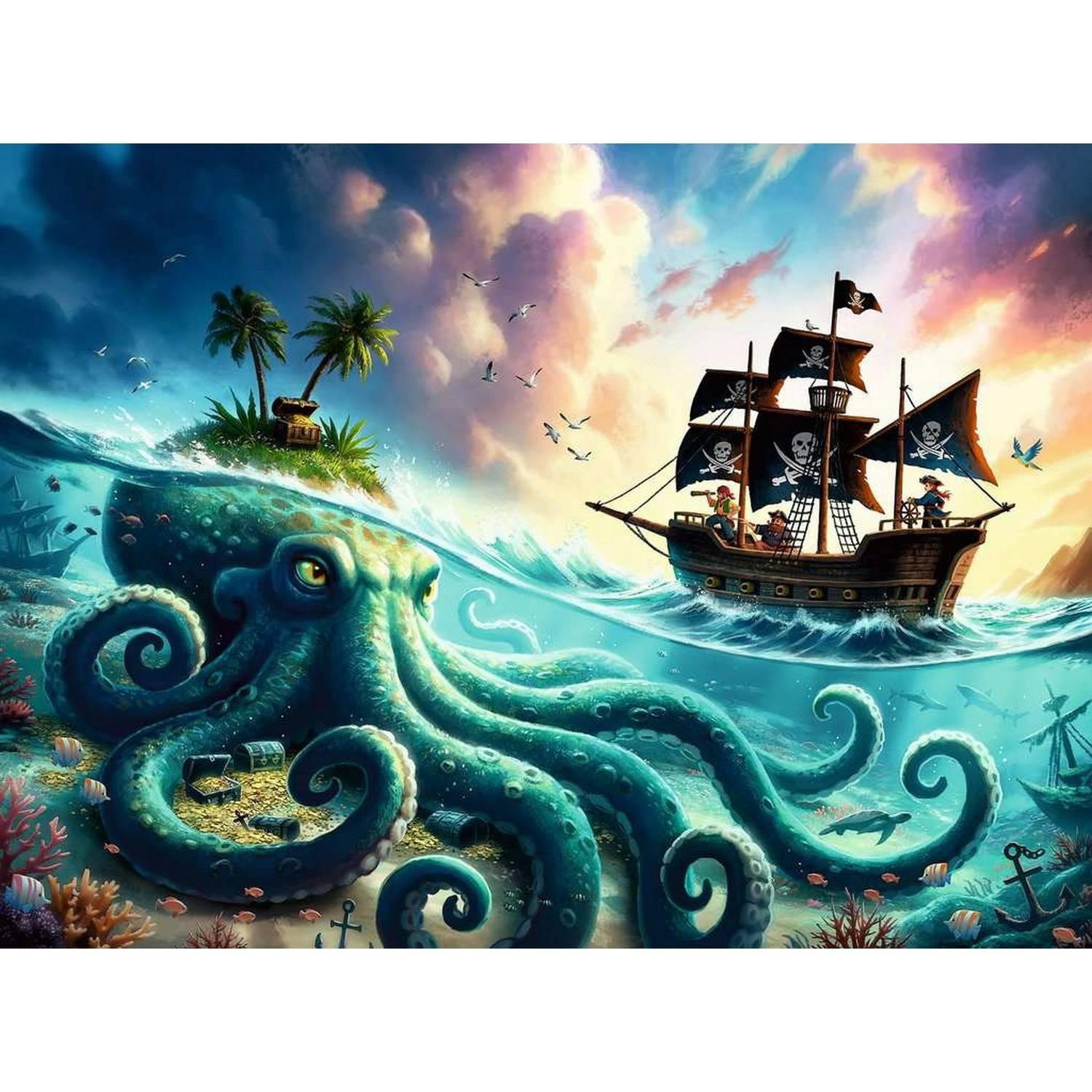 Puzzle 100 pièces : Le trésor du kraken Ravensburger France - vue 6