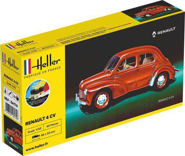 Maquette voiture : Kit : Renault 4 CV - Heller - Rue des Maquettes