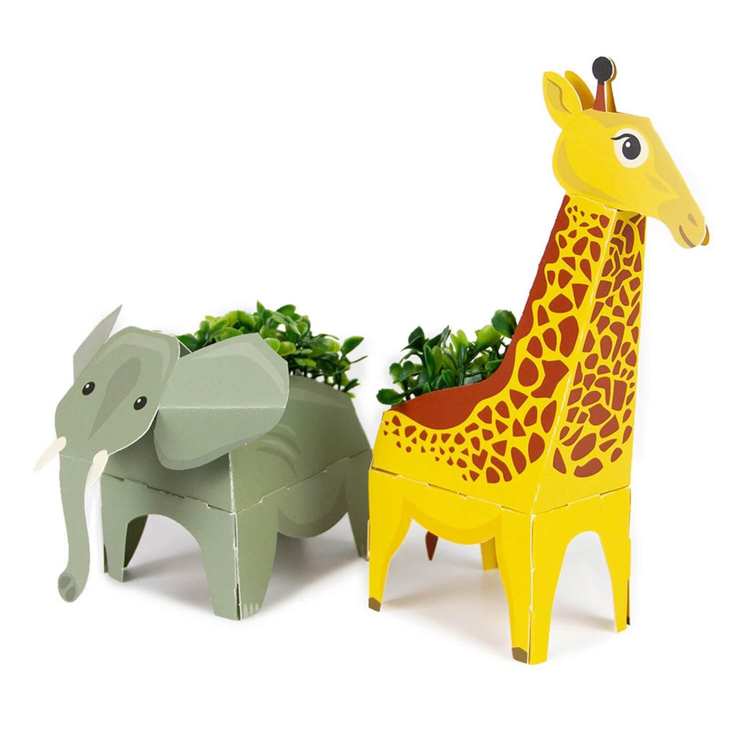 Kit de jardinage : Animaux Pop Up : Girafe et Éléphant