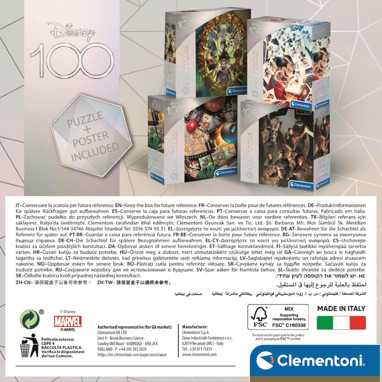 Puzzle Clementoni Disney 100 ans Mickey 1000 pièces - Puzzle