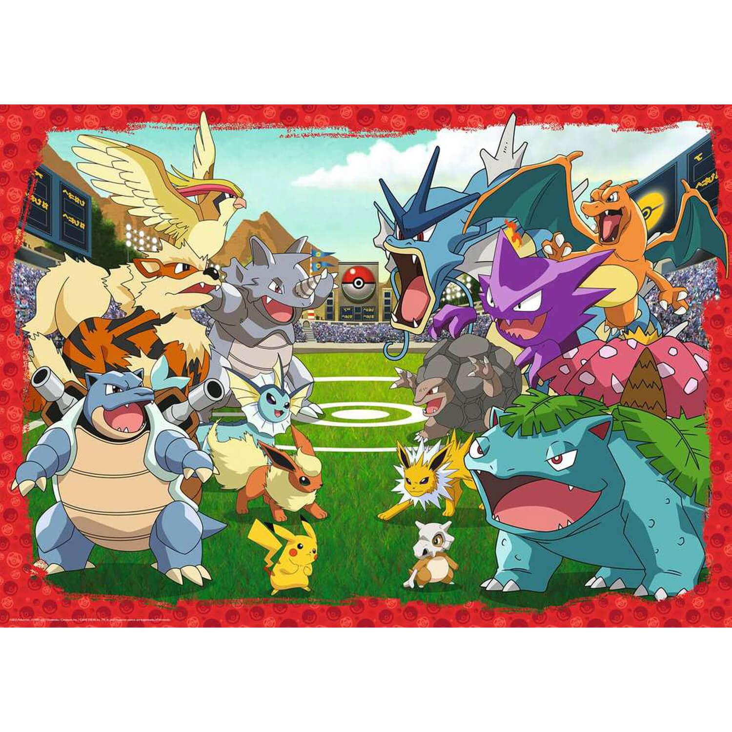 Puzzle 1000 pièces : L'affrontement des Pokémon - Ravensburger - Rue des  Puzzles